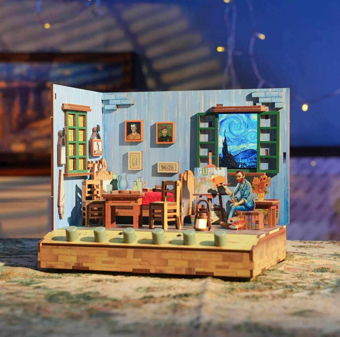 Tonecheer TQ401 - Vincent's Bedroom DIY miniatűr szoba LCD kijelzővel