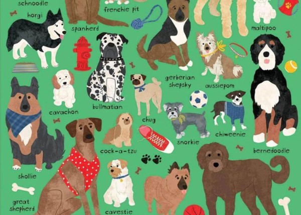 Galison 57310 - Doodle Dog And Other Mixed Breeds - 500 db-os puzzle