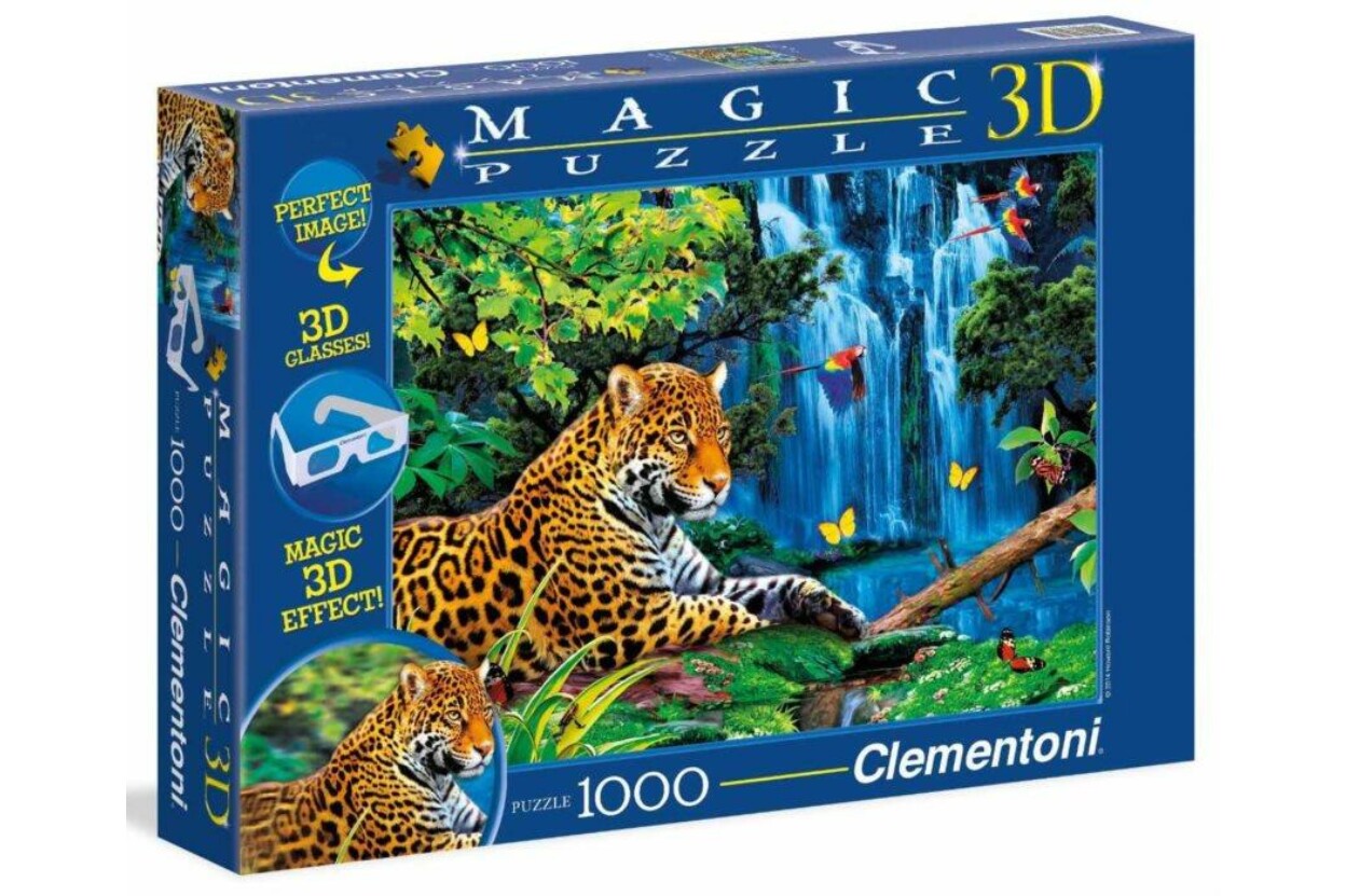Clementoni 39284 - Jaguár a dzsungelben - 1000 db-os 3D magic puzzle