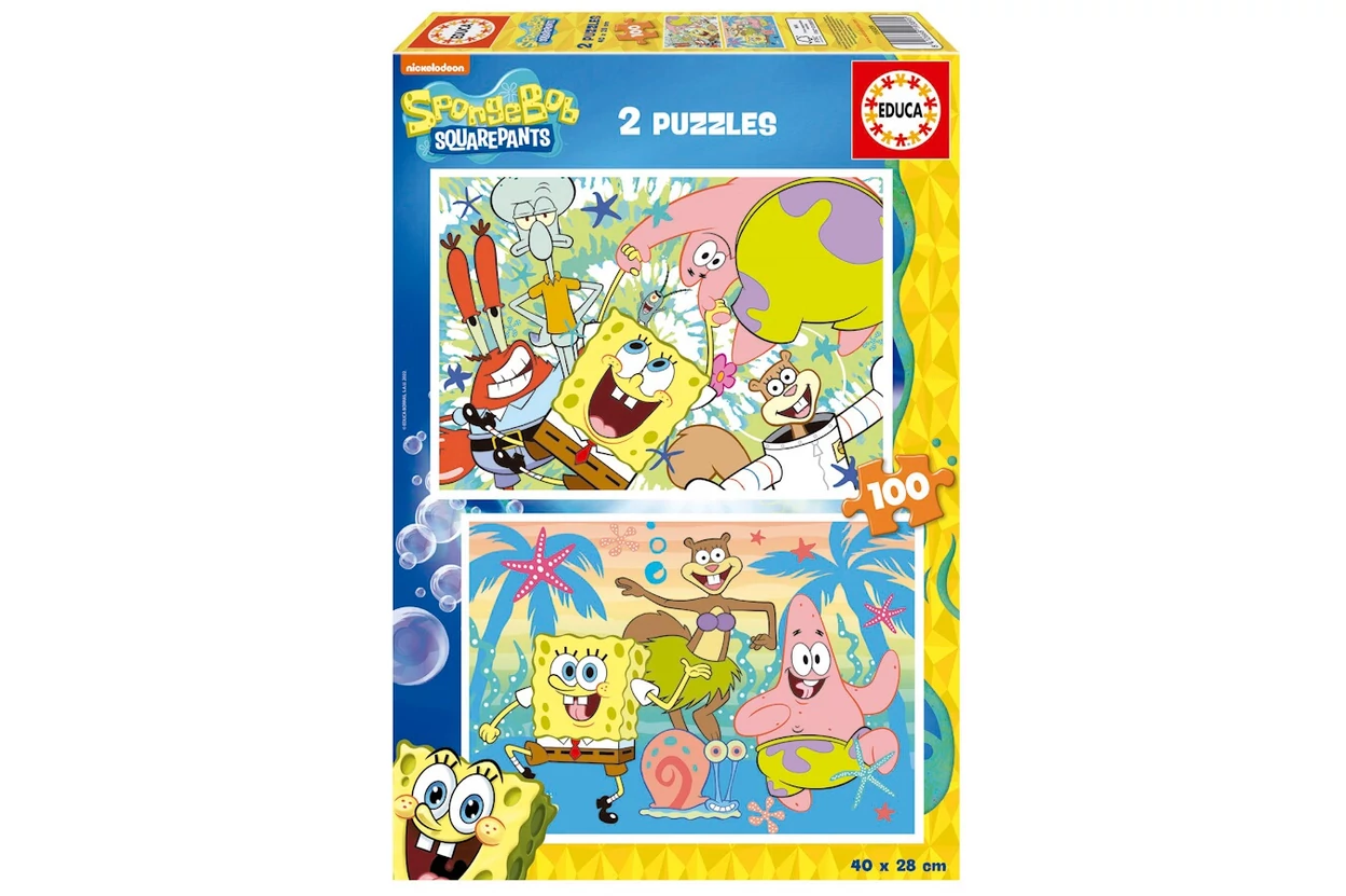 Educa Spongebob Puzzle-Set - 2 X 48 Teile, Für Kinder Ab 3 Jahren