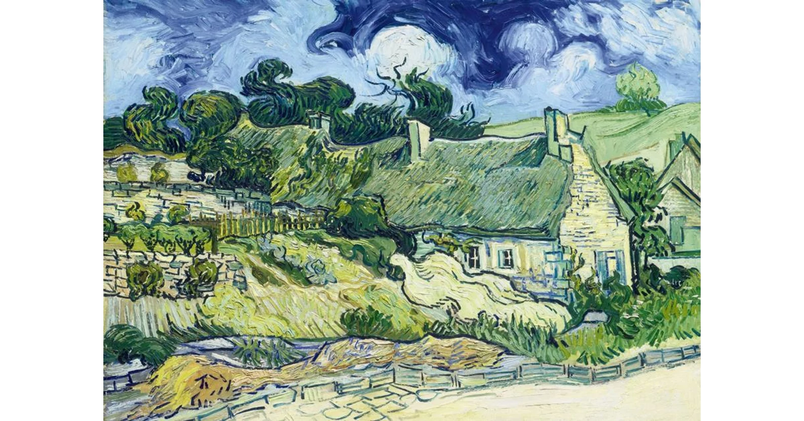 Bluebird 60113 - Vincent Van Gogh - Thatched Cottages at Cordeville, 1890 - 1000 db-os Art by puzzle