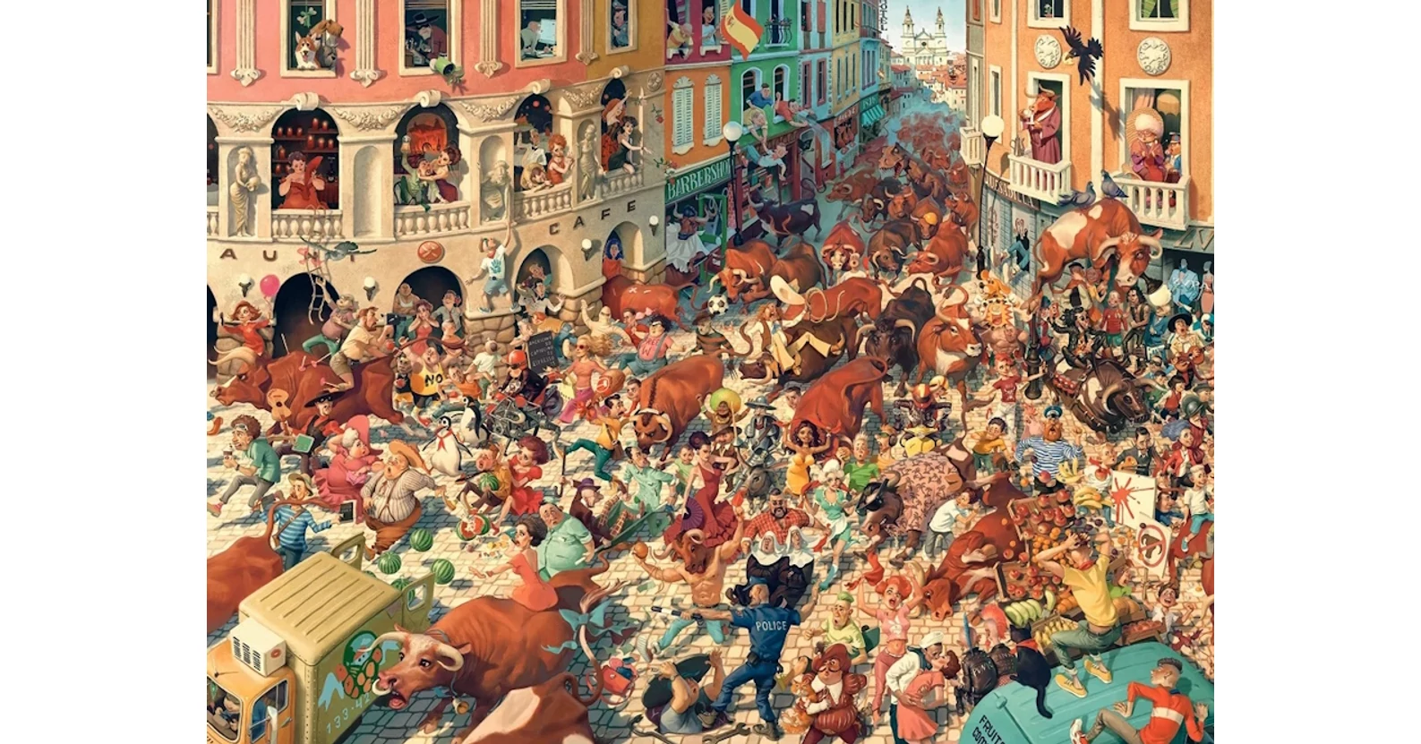 Castorland C-300648 - Bikafuttatás Pampelunában - 3000 db-os Art Collection puzzle