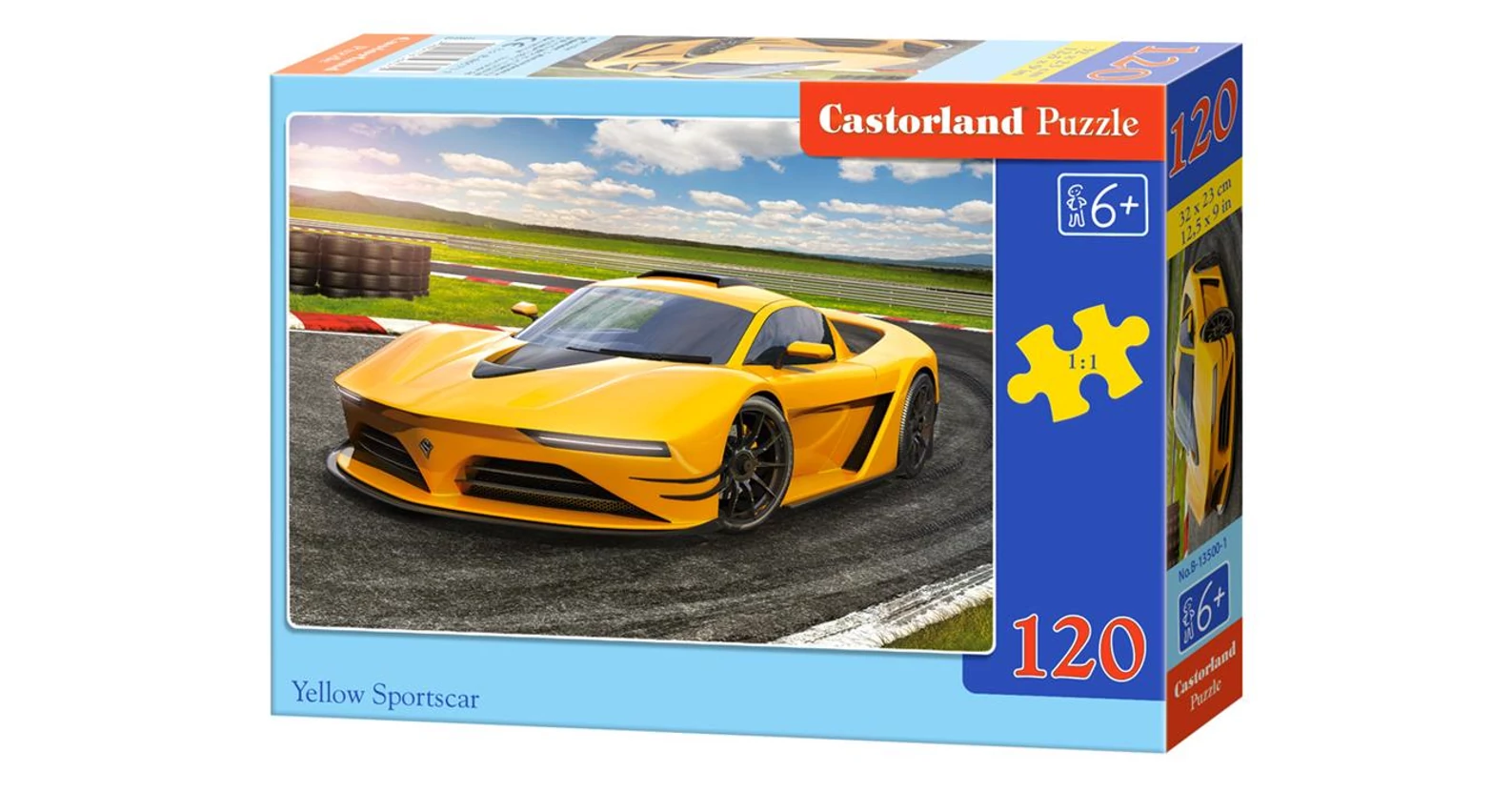 Castorland B-13500 - Sárga sportautó - 120 db-os puzzle