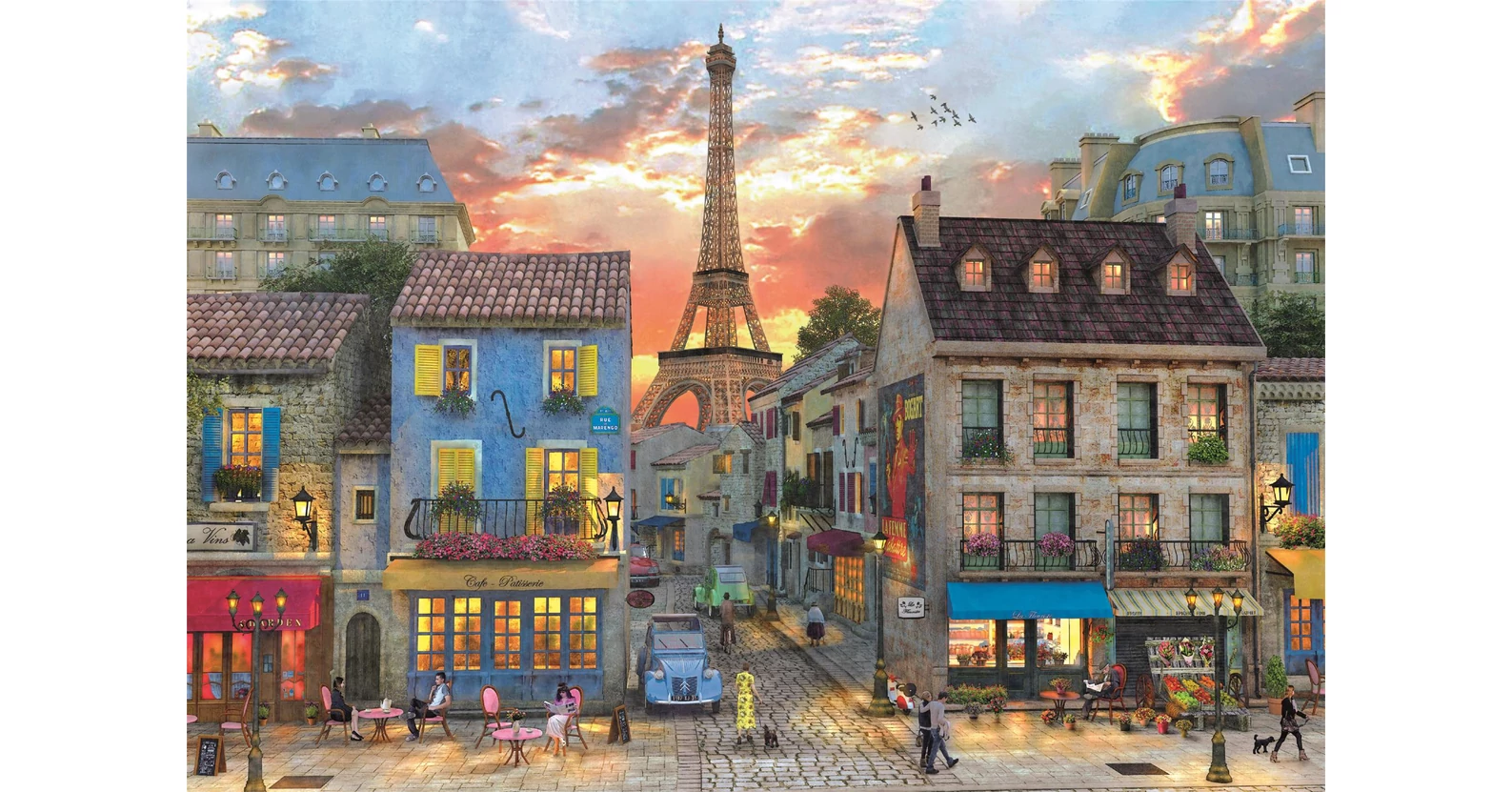 Clementoni Puzzle De 1000 Piezas Collection Streets Of Paris – Edición Compacta, Imagen Evocadora De Calles Parisinas, 70x50 Cm, Hecho En Italia