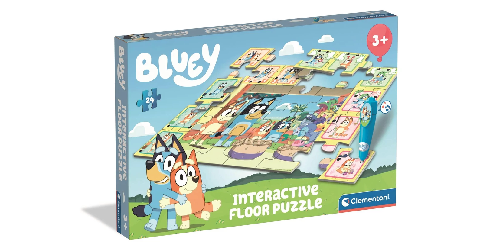 Clementoni 16689 - Bluey 24 db-os Floor puzzle interaktív tollal ...