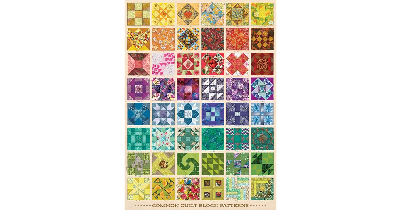 Cobble Hill 40048 - Common Quilt Blocks - 1000 db-os puzzle - Puzzle ...