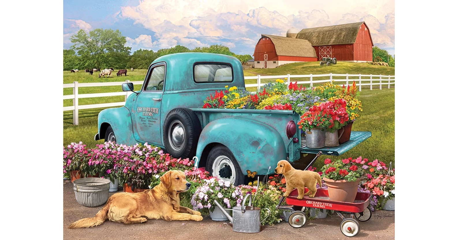 Cobble Hill Puzzle da 1000 pezzi, negozio di fiori natalizi, poster campione incluso, deluxe