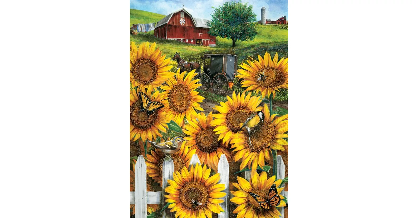 Cobble Hill Country Paradise Puzzle - 1000 Piece Jigsaw Puzzle, Nostalgic Scenic Image