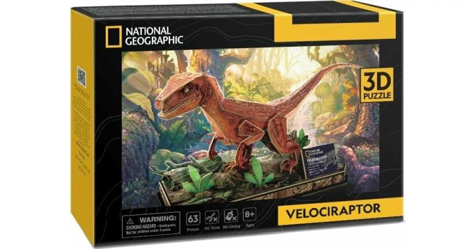 CubicFun DS1053 - National Geographic, Velociraptor - 63 db-os 3D ...