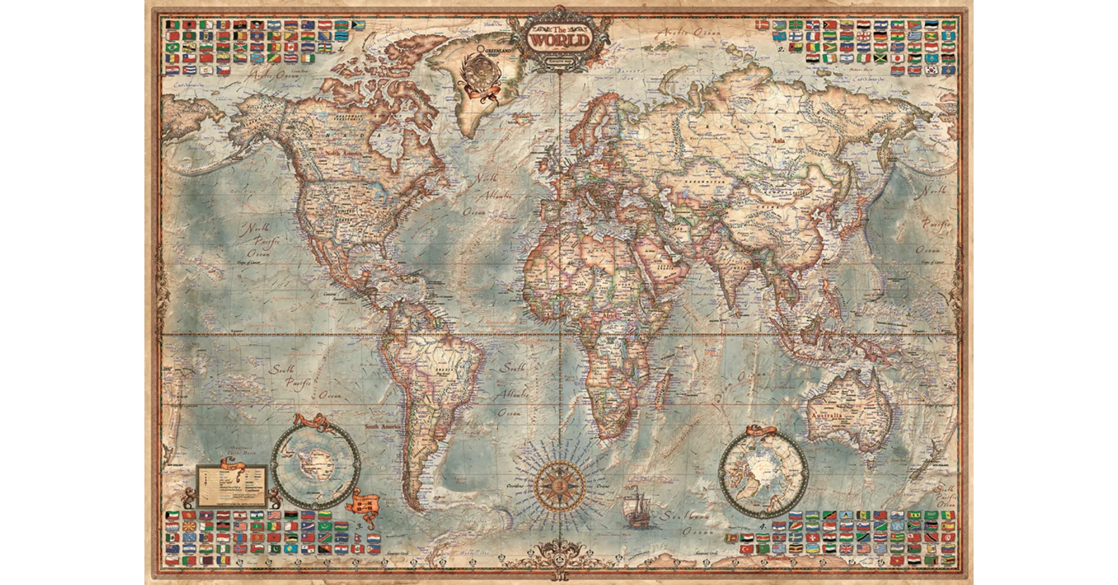 Educa Educa 16005 - Politikai világtérkép - 1500 db-os puzzle