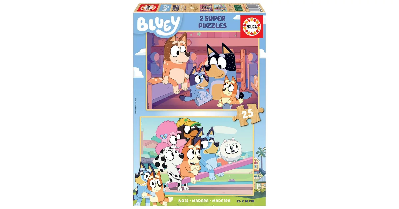 Educa - Puzzle Bluey | Ensemble de Quatre Puzzles progressifs de 12 à