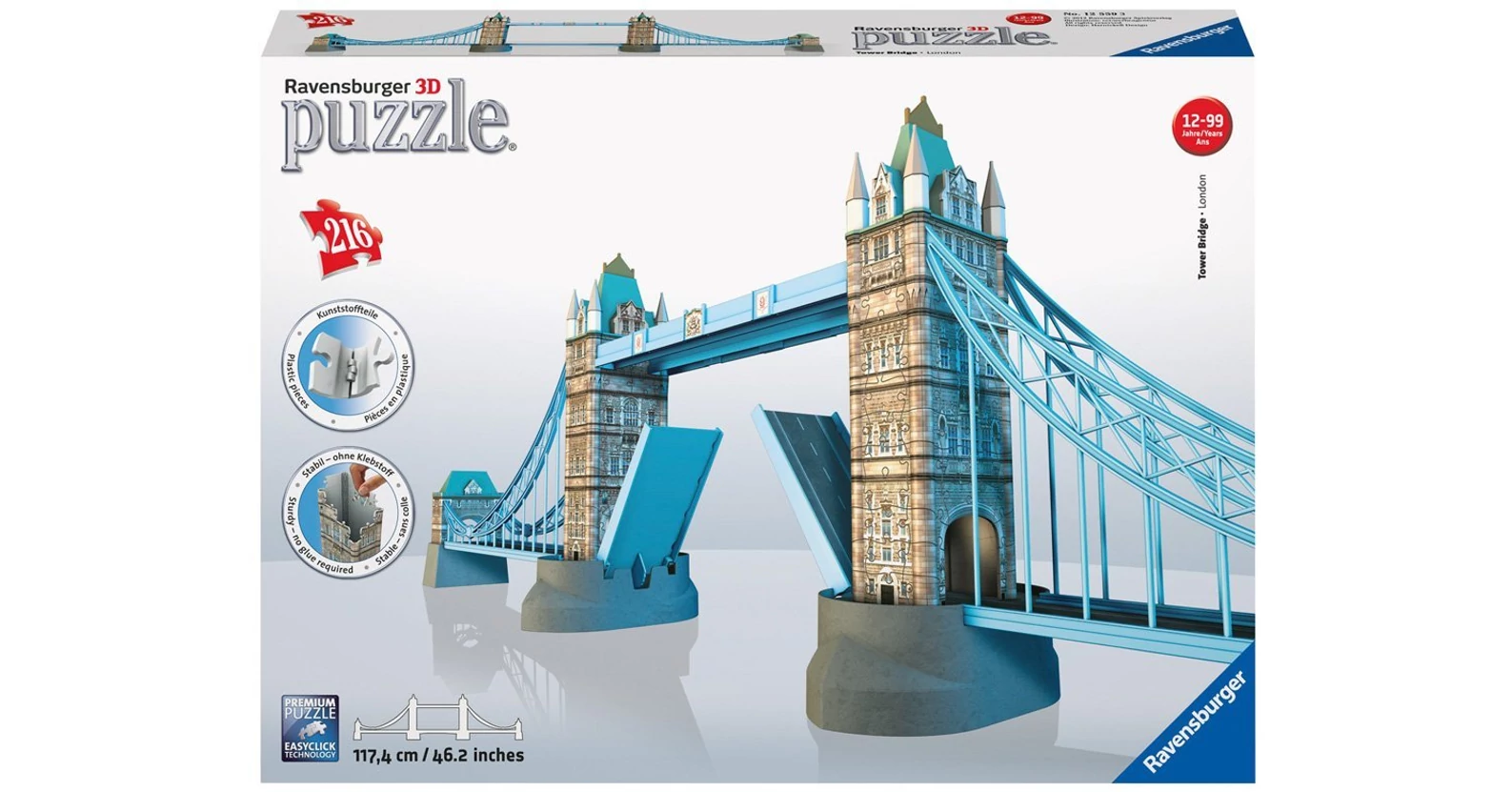 Ravensburger 12559 - Tower Bridge - London - 216 db-os 3D puzzle - 3D ...