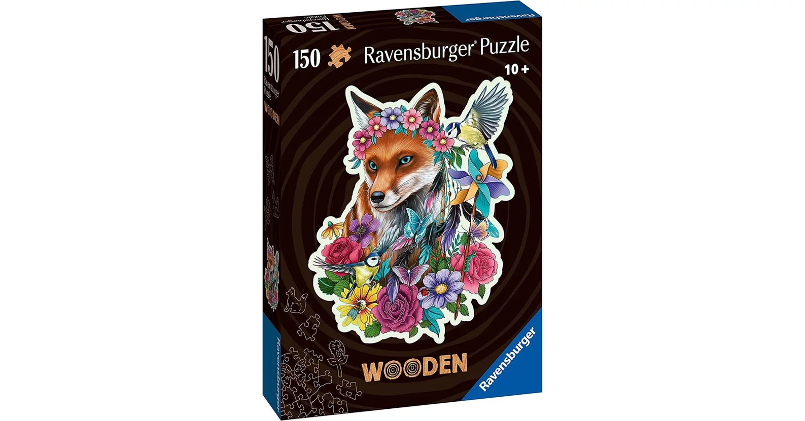 Ravensburger 17512 - WOODEN - Colorful Fox - 150 db-os Fa sziluett puzzle