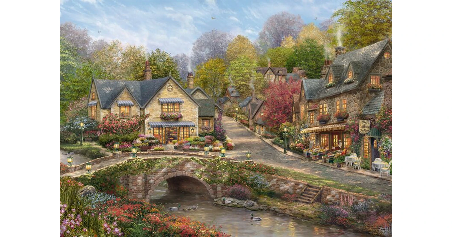 Schmidt 58629 - Summer in Cobblestone Village, Thomas Kinkade - 2000 db ...
