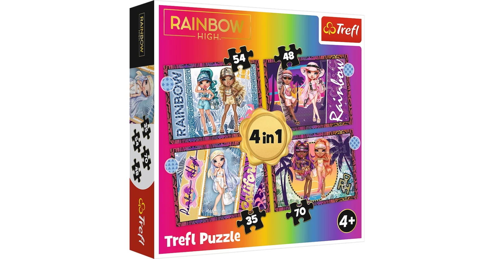 Trefl 34614 - Rainbow High divatbabák - 4 az 1-ben puzzle (35,48,54,70 ...