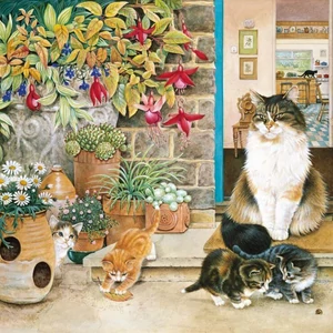 Alipson 50183 - Agneatha and her Kittens on the Doorstep - 1000 db-os puzzle