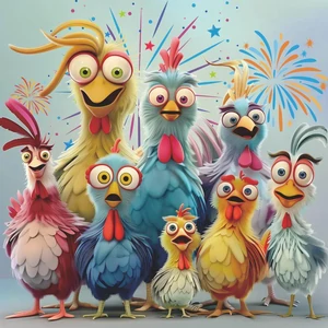 Bboldin Z-1232 - Chicken Family - 1000 db-os puzzle
