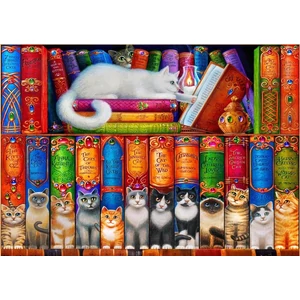 Bluebird 90217 - Cat Bookshelf - 1000 db-os puzzle