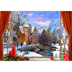 Bluebird 90673 - Christmas Mountain View - 1000 db-os puzzle