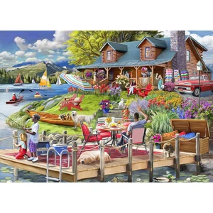 Bluebird 90939 - Lake View Cabin Mountain Time - 500 db-os puzzle