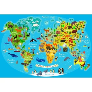Bluebird 90091 - World Travel Map - 300 db-os puzzle