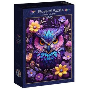 Bluebird 90845 - Flowers & Owl - 300 db-os puzzle