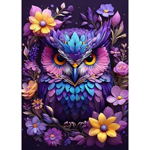 Bluebird 90845 - Flowers & Owl - 300 db-os puzzle
