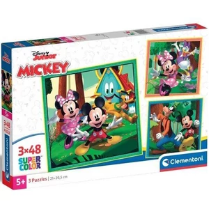Clementoni 25298 - Mickey egér és barátai - 3 x 48 db-os puzzle