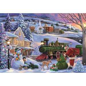 Clementoni 35566 - Karácsonyi vonat - 500 db-os puzzle