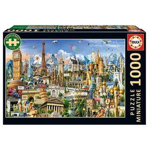 Educa 20248 - Miniature puzzle - Európa jelképei - 1000 db-os puzzle