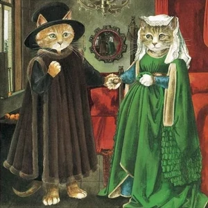 Galison 67555 - Meowsterpiece - The Arnolfini Marriage - 500 db-os puzzle