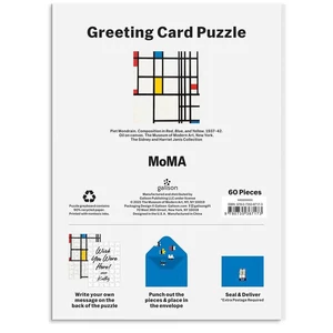 Galison 67173 - MoMA Mondrian - 60 db-os Képeslap puzzle