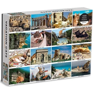 Galison 69504 - Vacation Cats - 1500 db-os puzzle