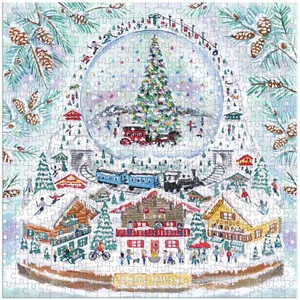 Galison 78704 - Alpine Village Snowglobe, Michael Storrings - 500 db-os Fóliás puzzle