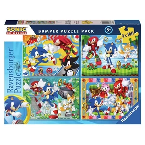 Ravensburger 12004057 - Sonic - 4 x 100 db-os puzzle