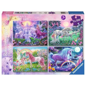 Ravensburger 05654 - Varázslatos unikornisok - 4 x 100 db-os puzzle