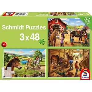 Schmidt 56519 - My Favorite Horses - 3 x 48 db-os puzzle