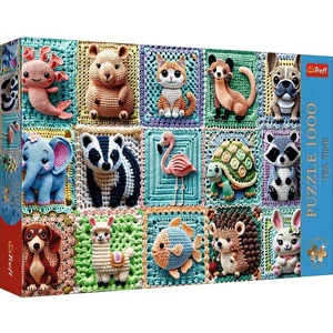 Trefl 12093 - Tea Time - Horgolt állatok - 1000 db-os Premium Plus puzzle