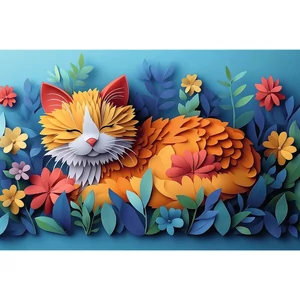 Trefl 40049 - 40 Éves Jubileum - Alvó cica - 160 db-os Paper Art puzzle