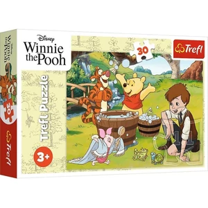Trefl 18321 - Micimackó és barátai - Egy nap Micimackóval - 30 db-os puzzle