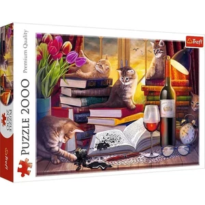 Trefl 27126 - Egy este a cicákkal - 2000 db-os puzzle