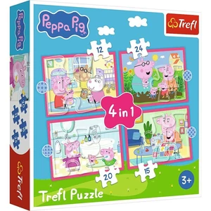Trefl 34672 - Peppa malac - 4 az 1-ben puzzle (12,15,20,24 db-os)