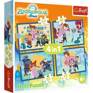 Trefl 34677 - Zootropolis 2 - 4 az 1-ben (35,48,54,70 db-os) puzzle