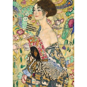 Trefl 93756 - Art puzzle - Hölgy legyezővel, Klimt - 1000 db-os puzzle