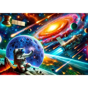 Wooden City 1010 db-os fa puzzle - A világűr felfedezése (NB0800-XL)
