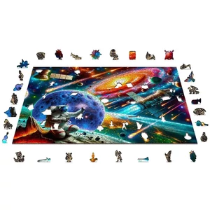 Wooden City 1010 db-os fa puzzle - A világűr felfedezése (NB0800-XL)