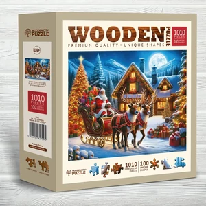 Wooden City 1010 db-os fa puzzle - Jön a Mikulás (NB0809-XL)