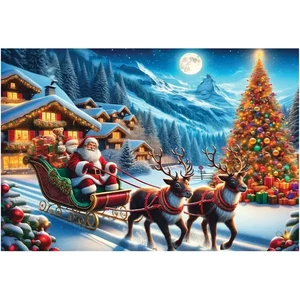 Wooden City 1010 db-os fa puzzle - Jön a Mikulás (NB0809-XL)