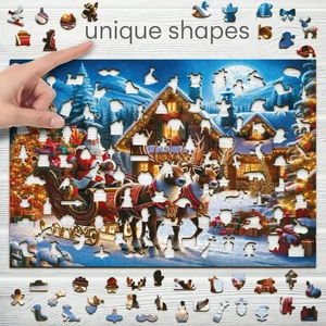 Wooden City 1010 db-os fa puzzle - Jön a Mikulás (NB0809-XL)