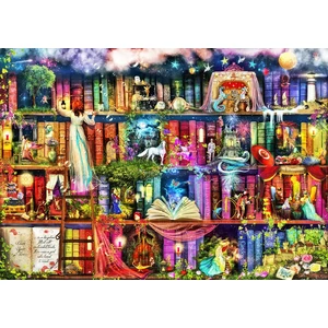 Wooden City 1010 db-os fa puzzle - Kincskereső könyvespolc (NB1010-0131-XL)